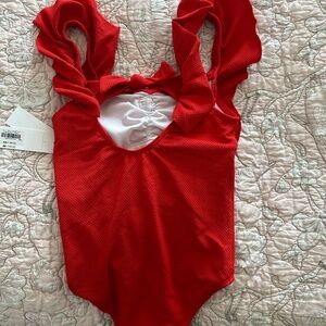Janie and jack red one piece bathing suite size 8 nwt
